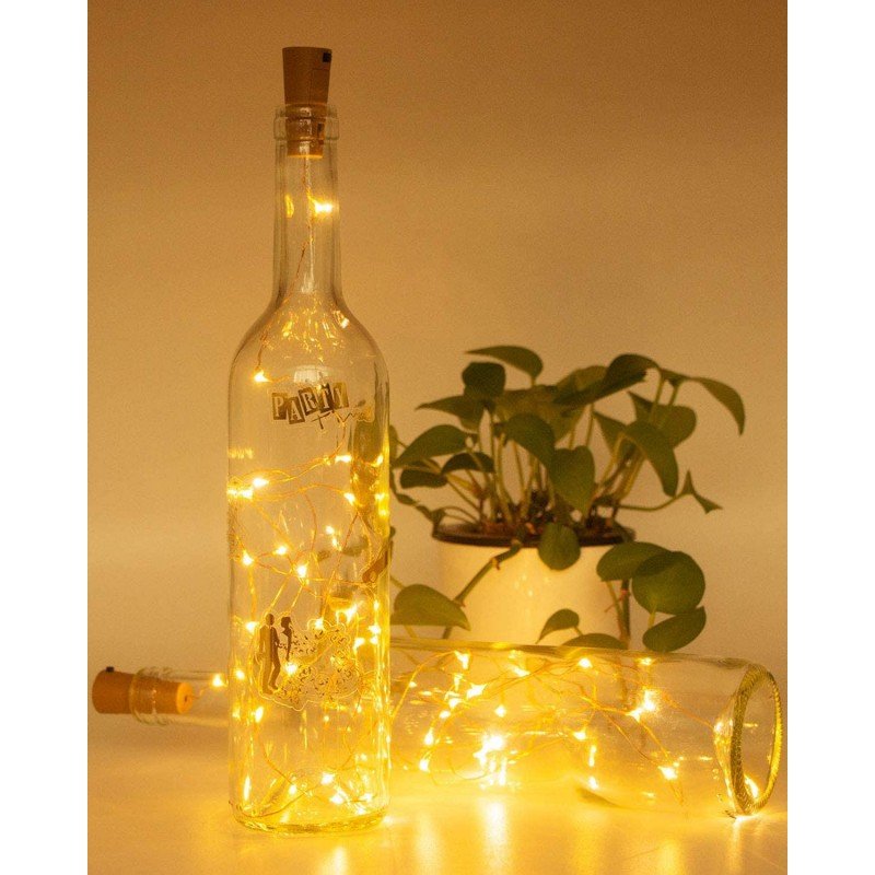 Hellum chaîne lumineuse pour bouteilles de vin avec minuterie